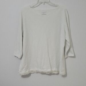 Talbots White 3/4 Sleeve Blouse, Size 2X